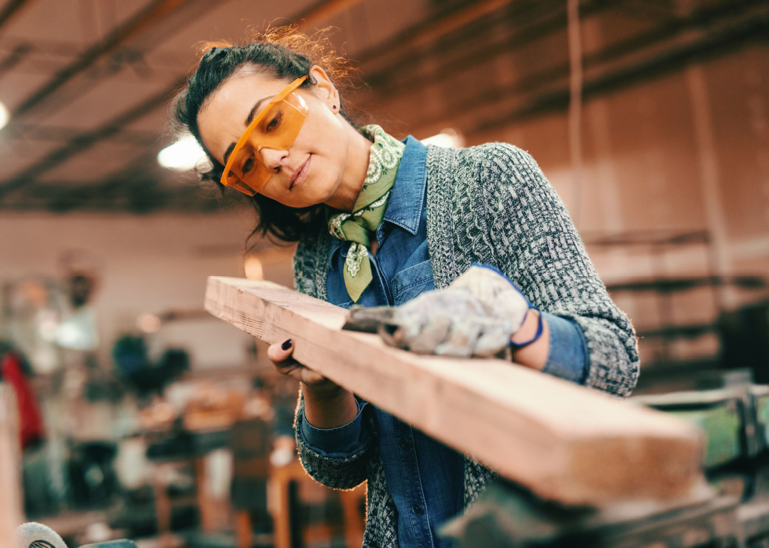 Female carpenter in workshop