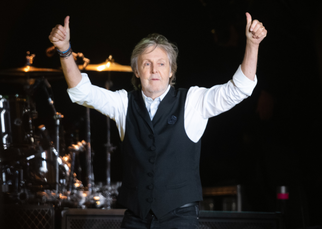 Paul McCartney performing at Glastonbury Festival in 2022.