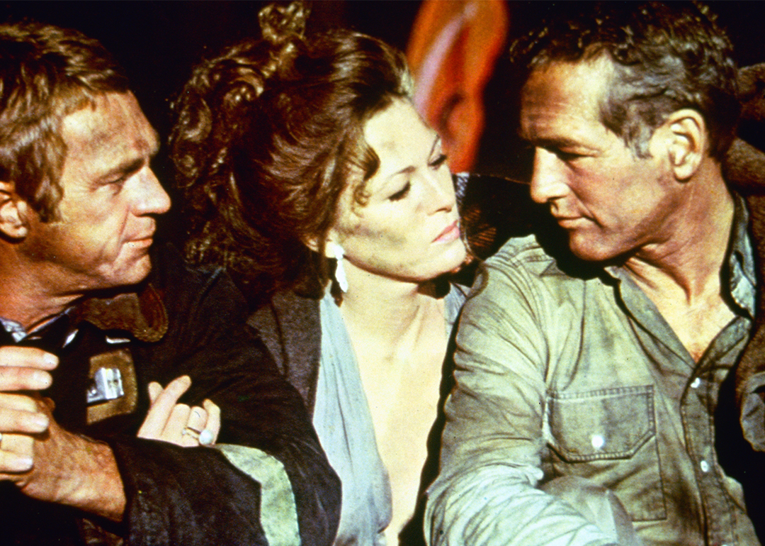Steve McQueen, Faye Dunaway, and Paul Newman in a scene from ‘The Towering Inferno’.