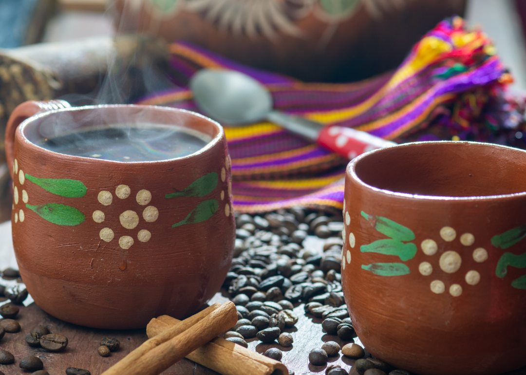 Traditional Mexican coffee mugs.
