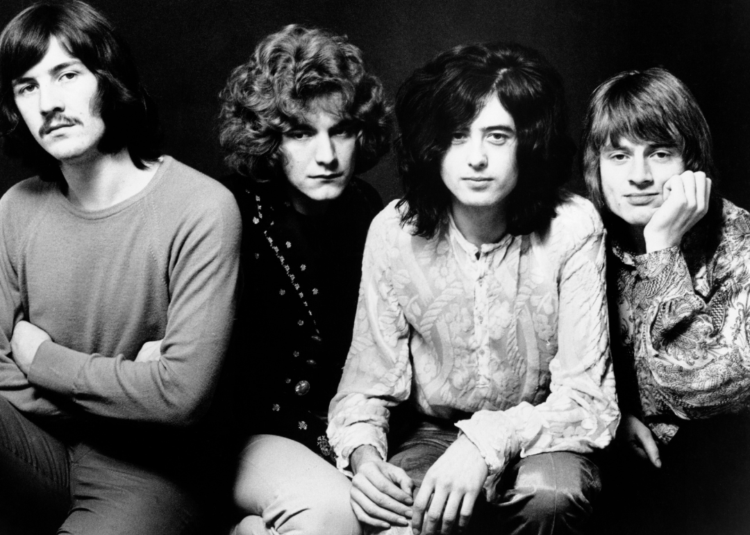 Led Zeppelin pose for a publicity portrait.