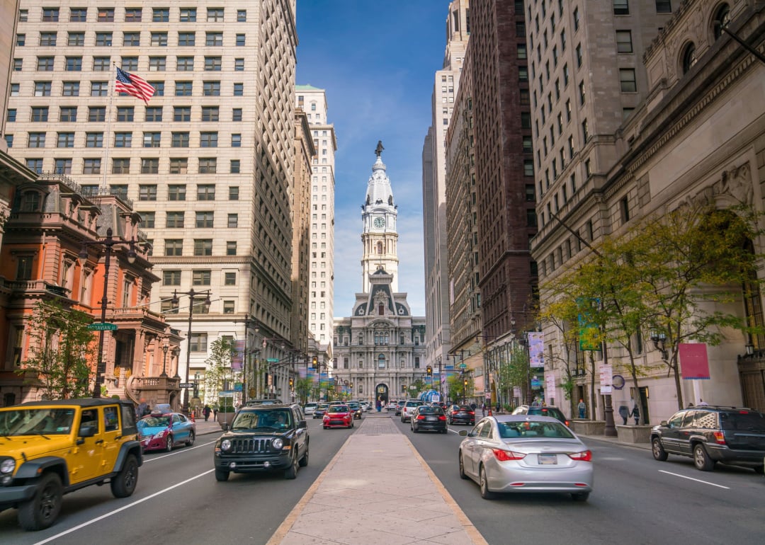 Street view of downtown Philadelphia.