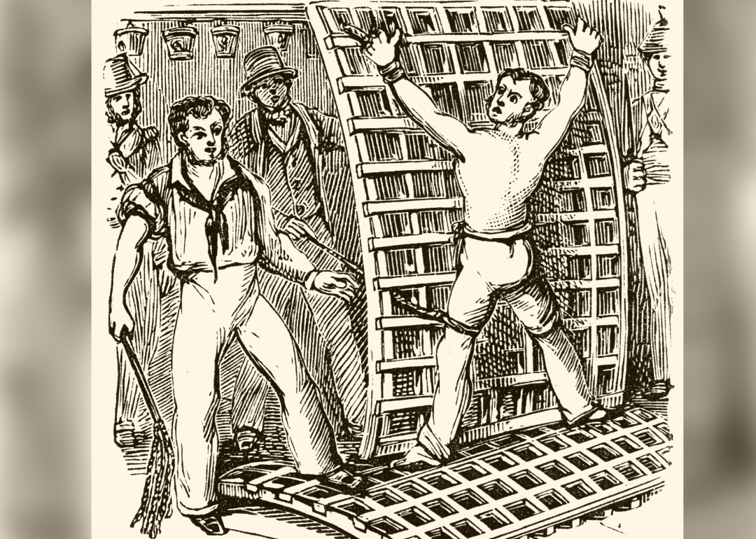 Illustration of British sailor being punished.