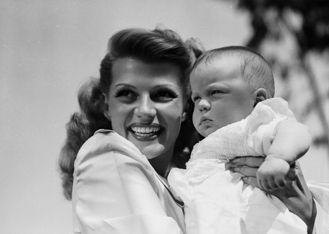 Rita Hayworth poses with her daughter Rebecca.
