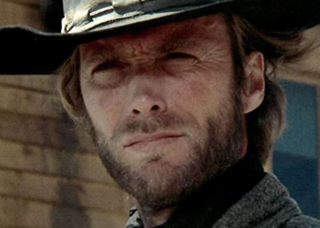 Clint Eastwood in a cowboy hat in the 1973 movie "High Plains Drifter"