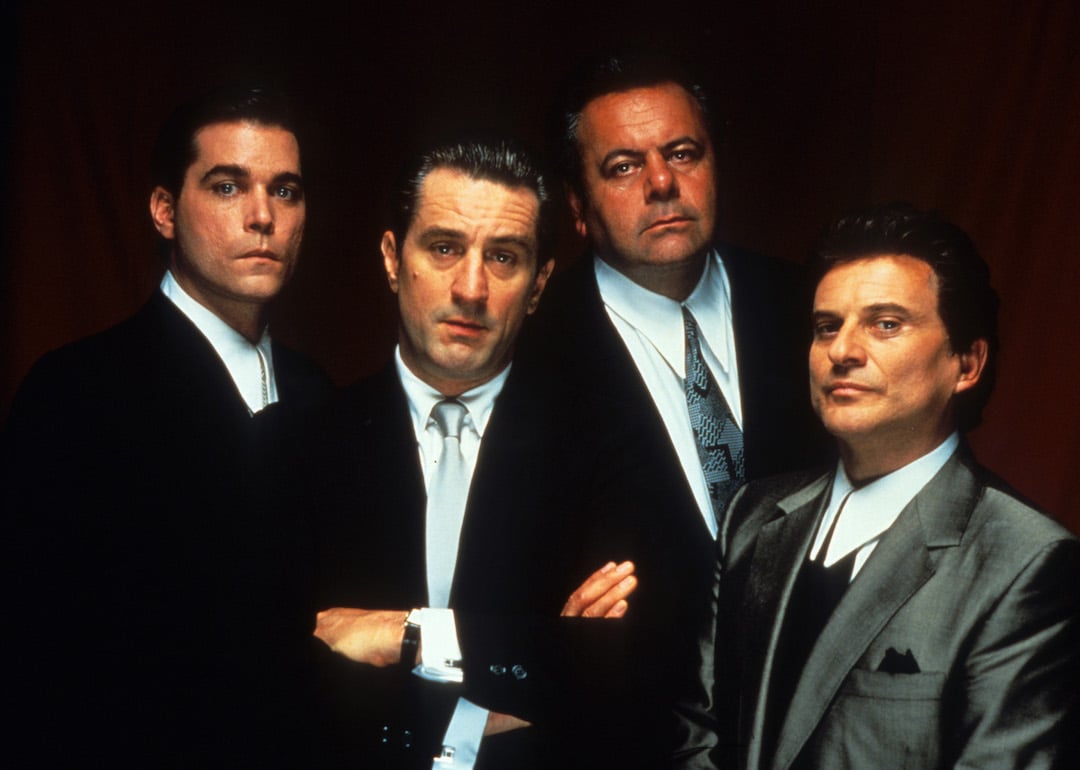 Ray Liotta, Robert De Niro, Paul Sorvino, and Joe Pesci pose for a publicity portrait for the film 'Goodfellas.'