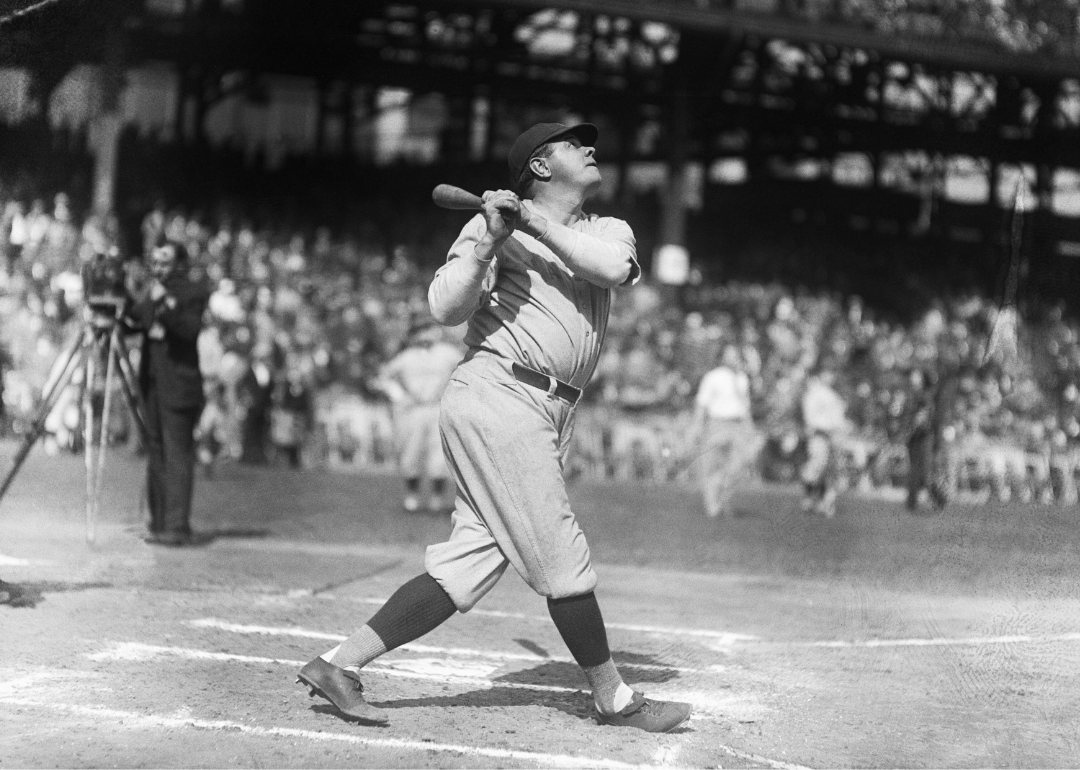Babe Ruth at bat in the 1927 World Series.