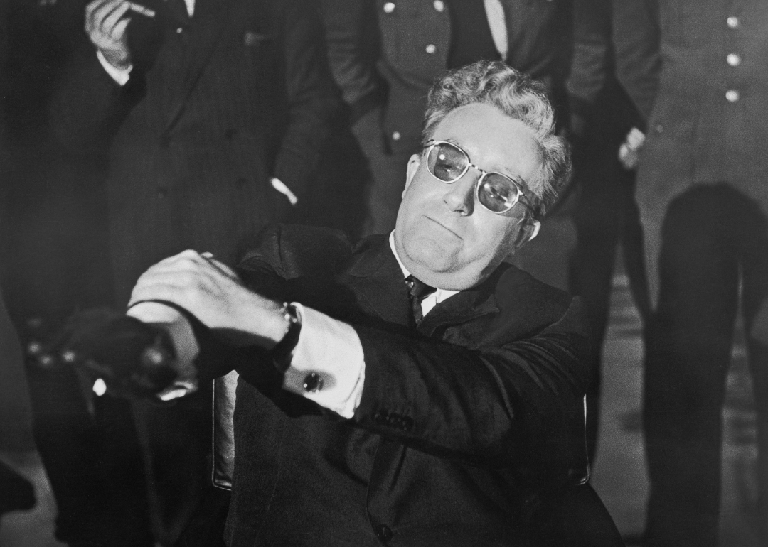 Peter Sellers in the title role of "Dr. Strangelove", directed by Stanley Kubrick.