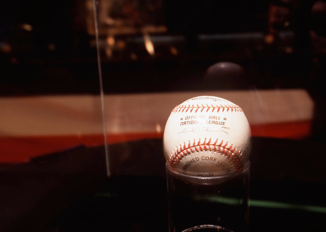 Mark McGwire's 70Th Home Run Ball on display at an auction.
