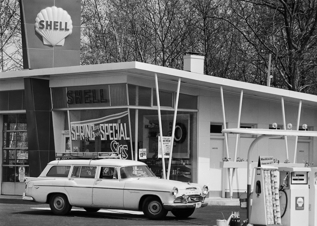 Shell gasoline station in 1958.