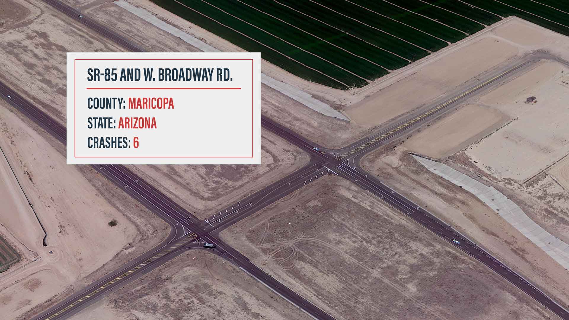 Aerial view of S. Oglesby Rd./Phoenix Bypass Rte. (SR-85) AND W. Broadway Rd.