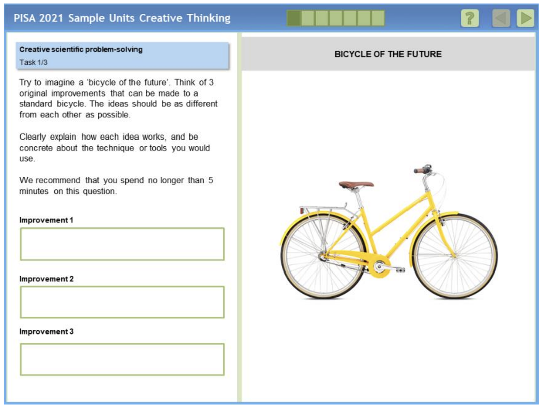 A sample question from a recent PISA Creative Thinking test