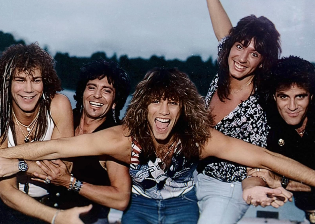 Members of the band Bon Jovi in a publicity still for the docuseries 'Thank You, Goodnight. The Bon Jovi Story'