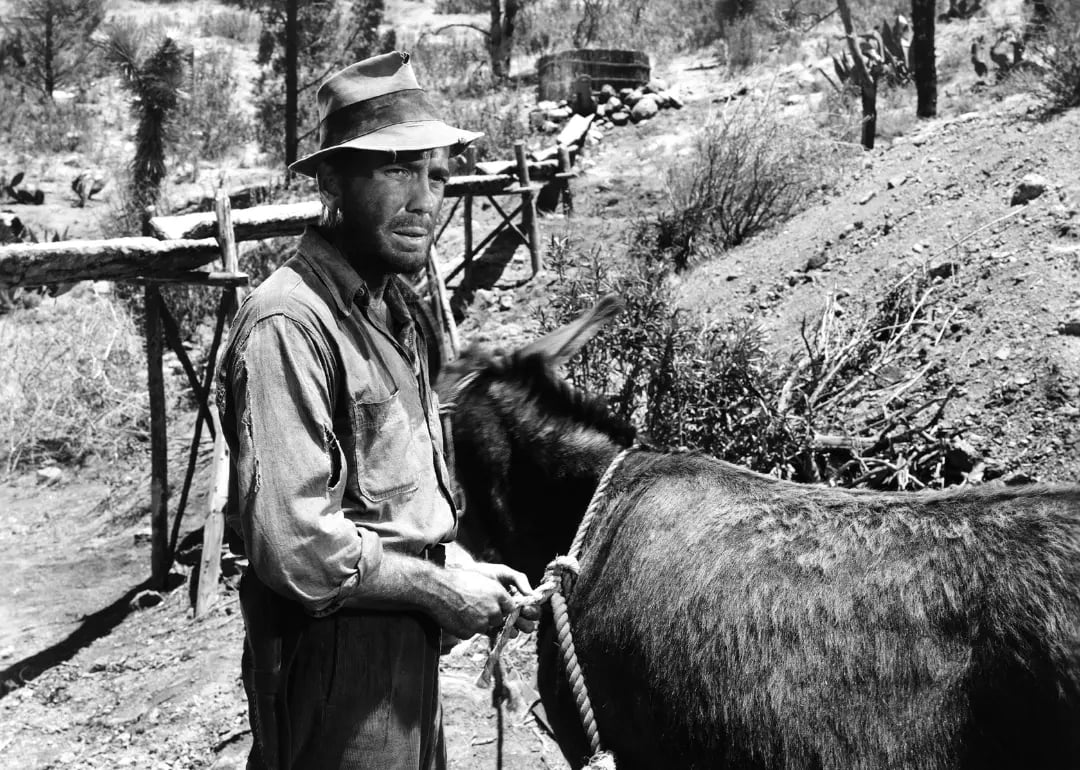 Actor Humphrey Bogart in 'The Treasure of the Sierra Madre' in 1948.