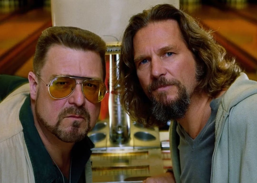 Actors John Goodman and Jeff Bridges in the movie 'The Big Lebowski.'