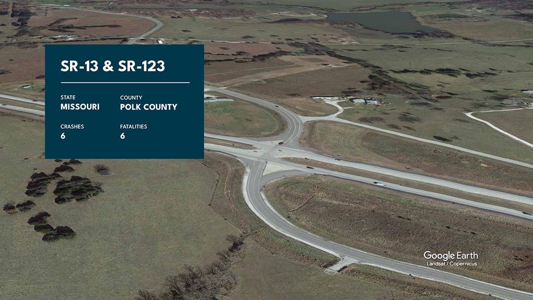 Graphic showing SR-13 and SR-123 with statistics overlaid.