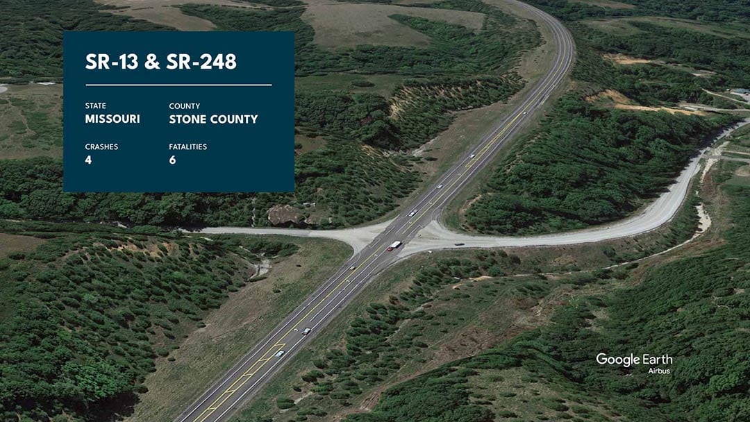 Graphic showing SR-13 and SR-248 with statistics overlaid.