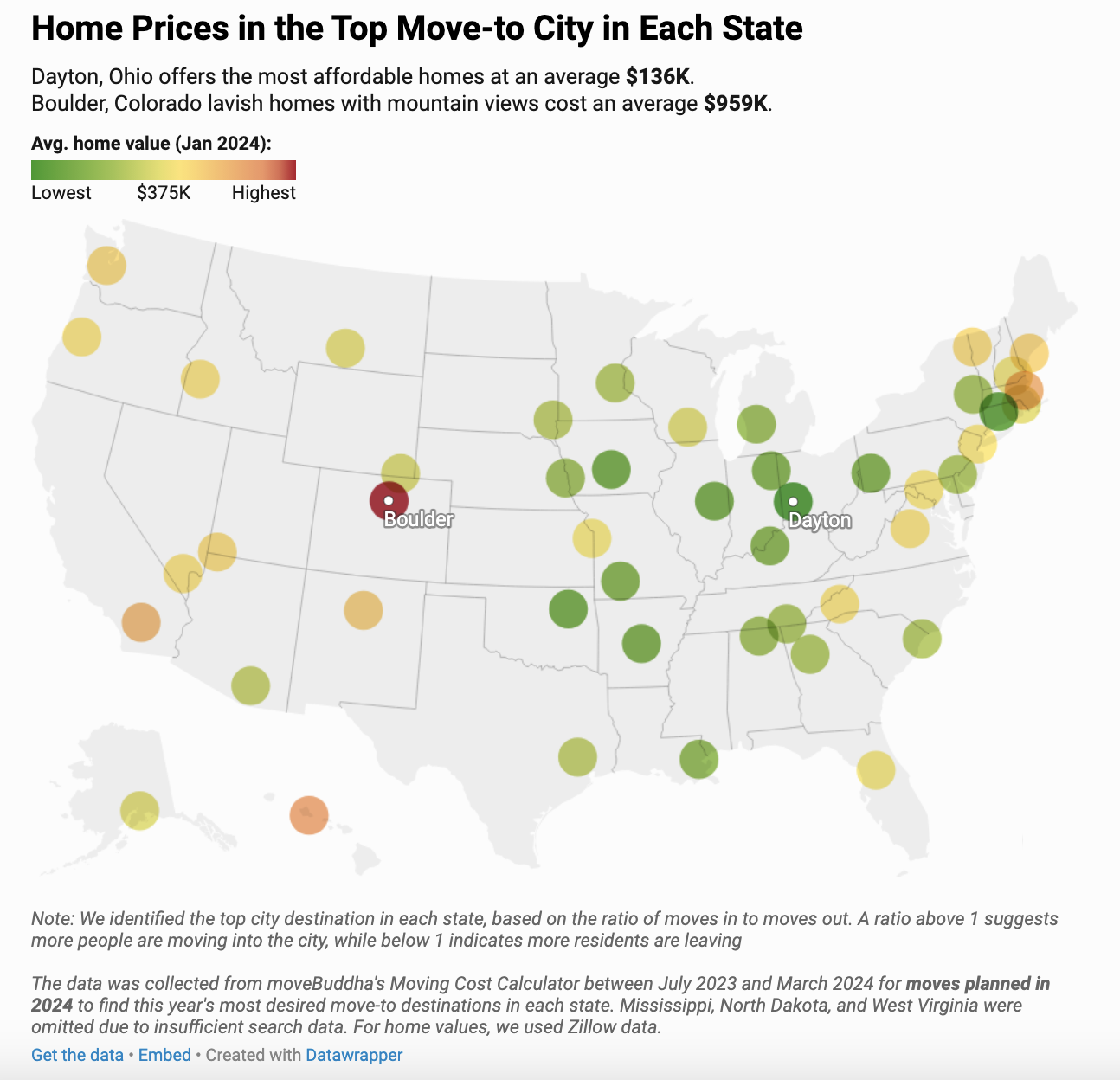 The top city everyone wants to move to in every state in 2024 Gulf