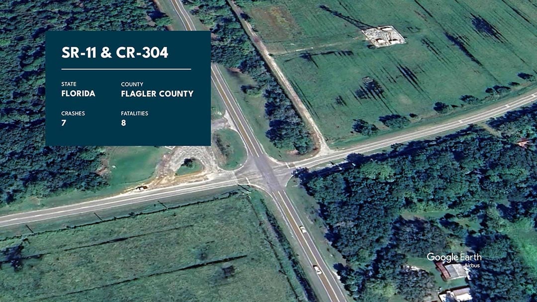 Graphic showing SR-11 and CR-304 with statistics overlaid.