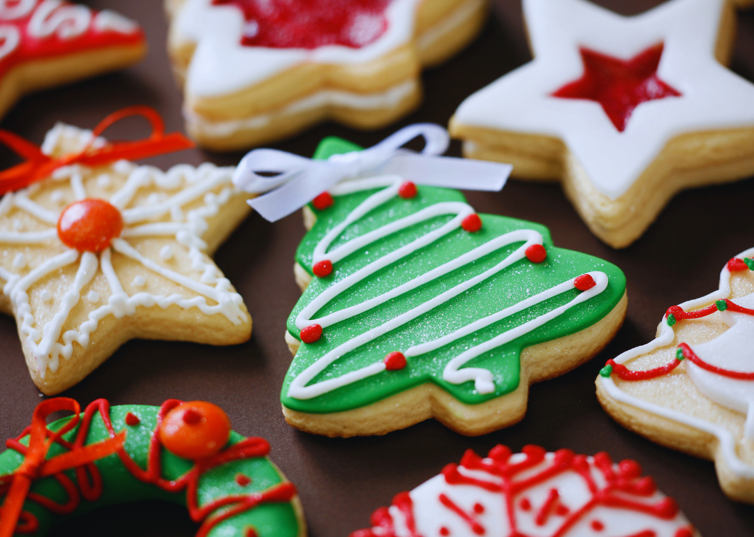 A plate of holiday cookies.