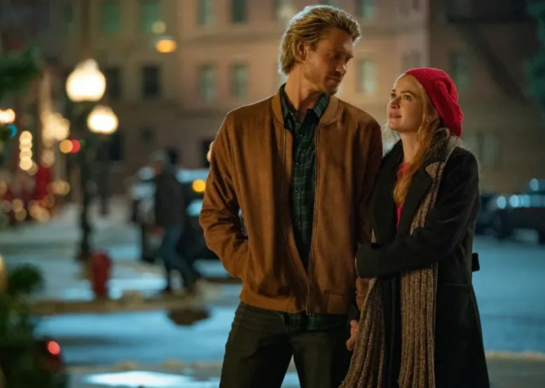 Chad Michael Murray and Brit Robertson in a scene from 'The Merry Gentlemen'