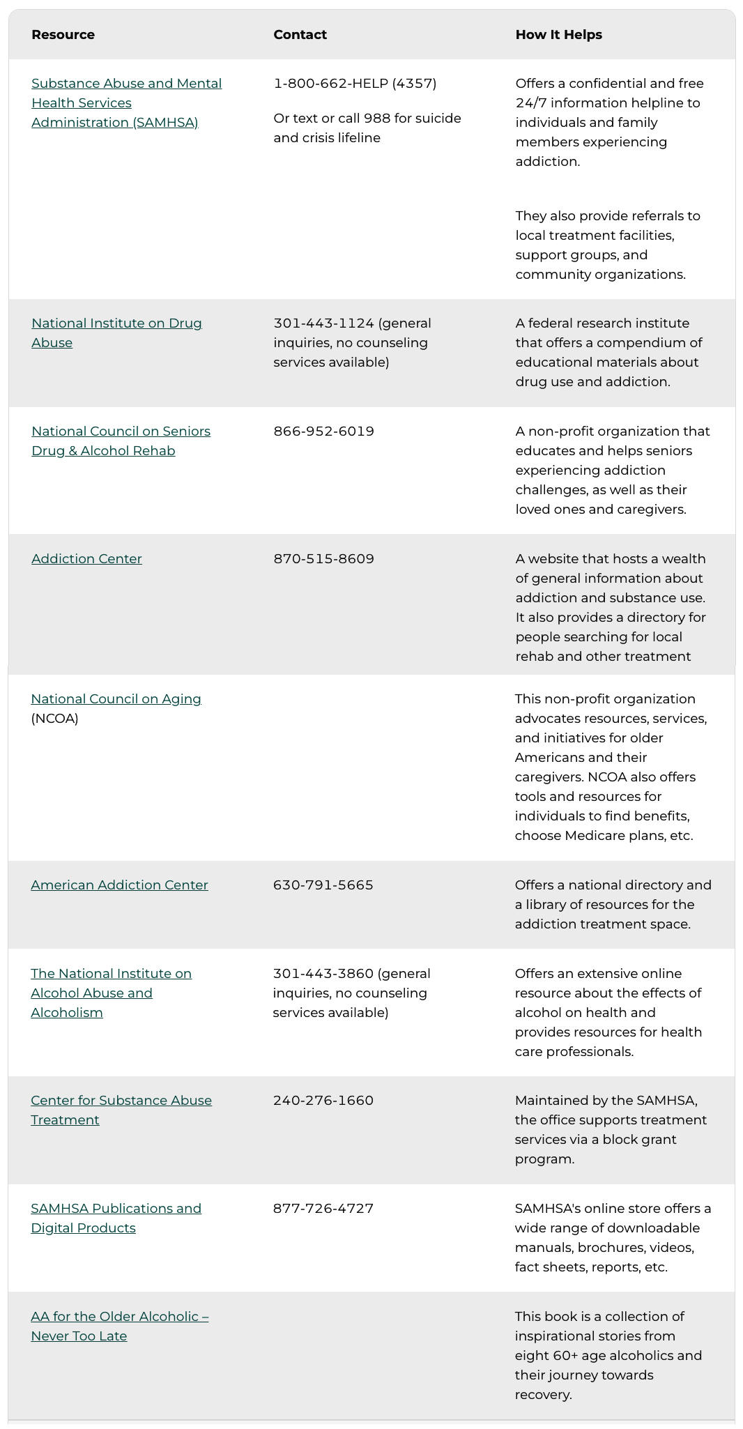 Table showing how to get in touch with resources for help.