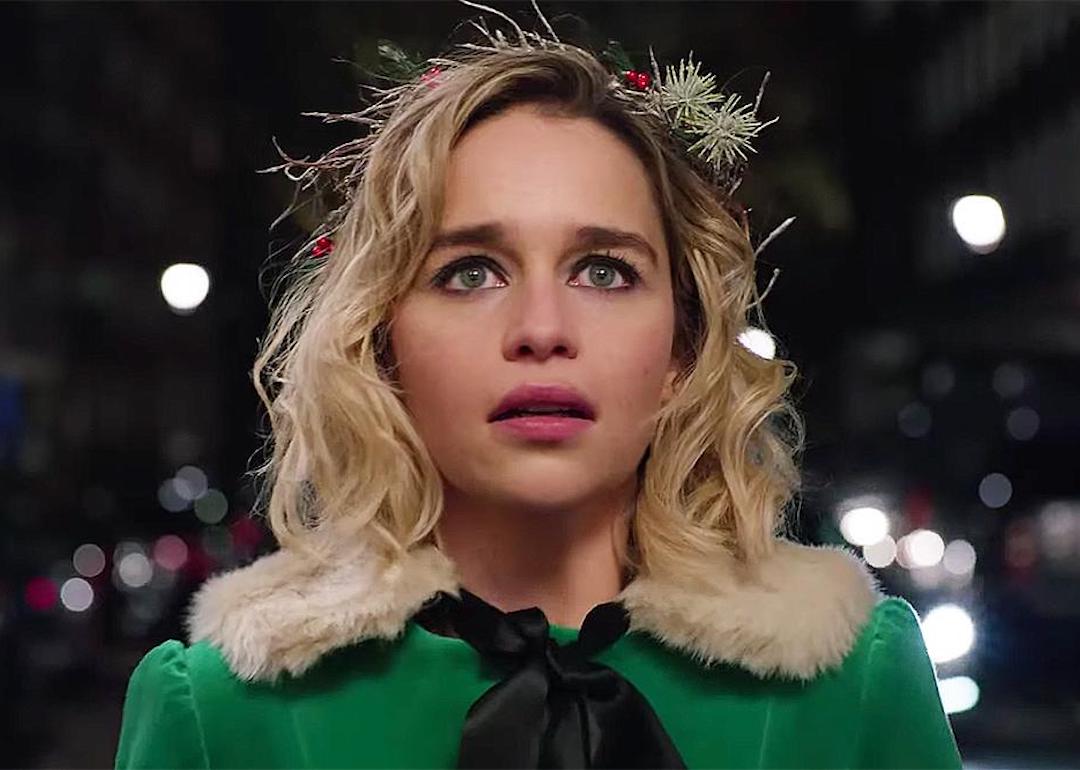 Actor Emilia Clarke in an elf costume in the 2019 movie 'Last Christmas.'