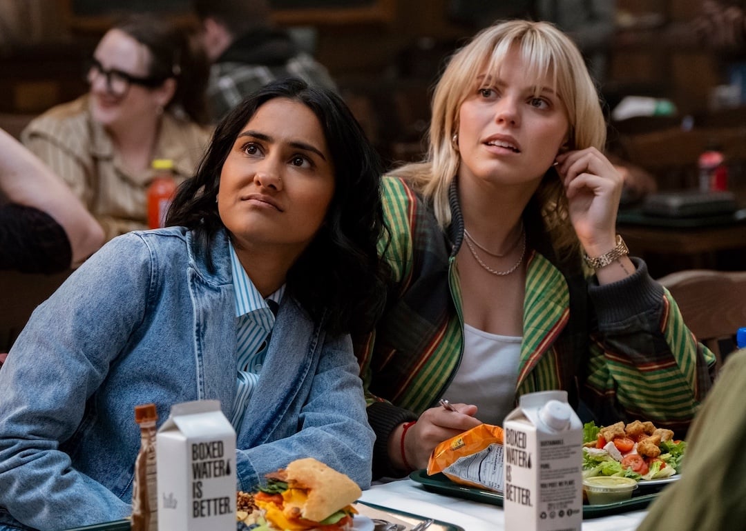 Amrit Kaur as Bela and Renée Rapp as Leighton in 'The Sex Lives of College Girls' Season 3, which premiered in Nov. 2024.