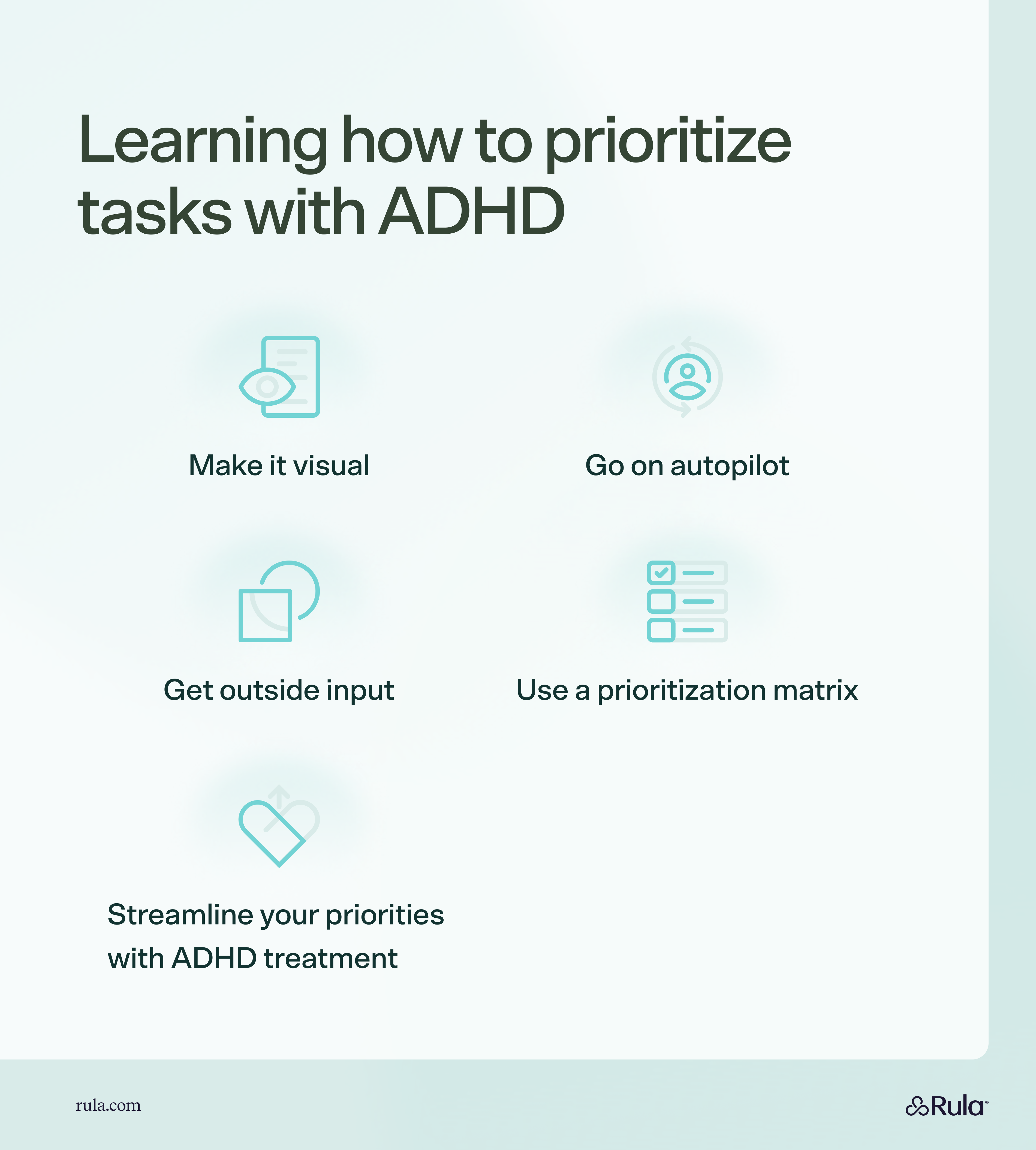 Infographic on how to prioritize tasks with ADHD.