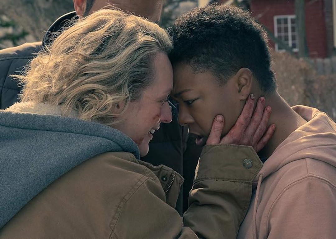 Elisabeth Moss and Samira Wiley in a Season 5 episode of "The Handmaid's Tale."