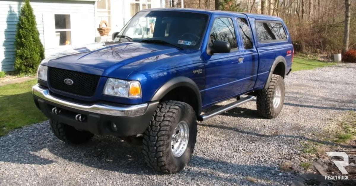 A blue Ford Ranger FX4.