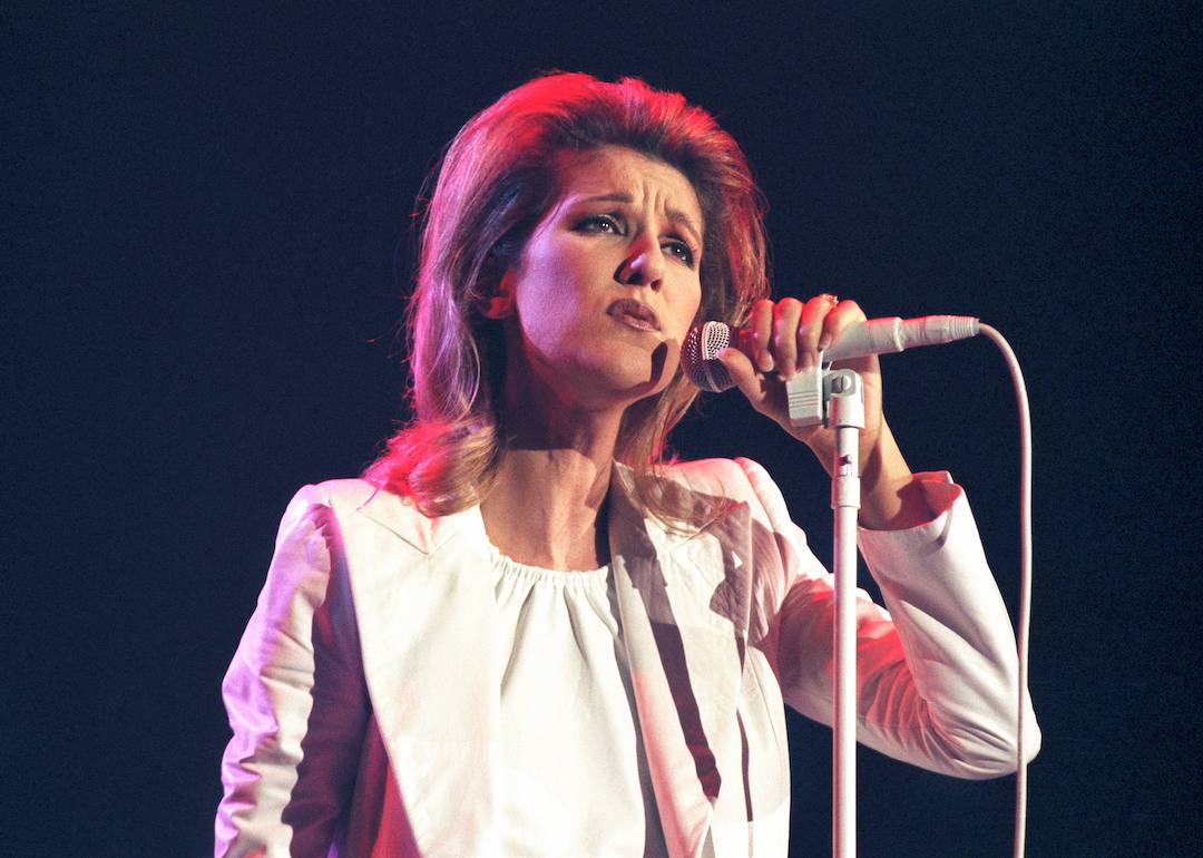 Celine Dion performs 'My Heart Will Go On' on stage in 1997.