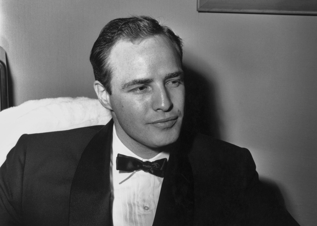Portrait of American actor Marlon Brando in the 1950s.