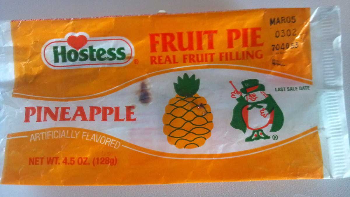 Packaging for the Hostess Pineapple Fruit Pie