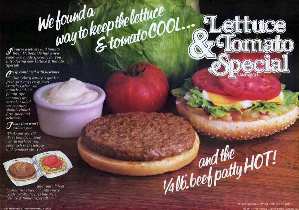 A vintage ad for the McDLT