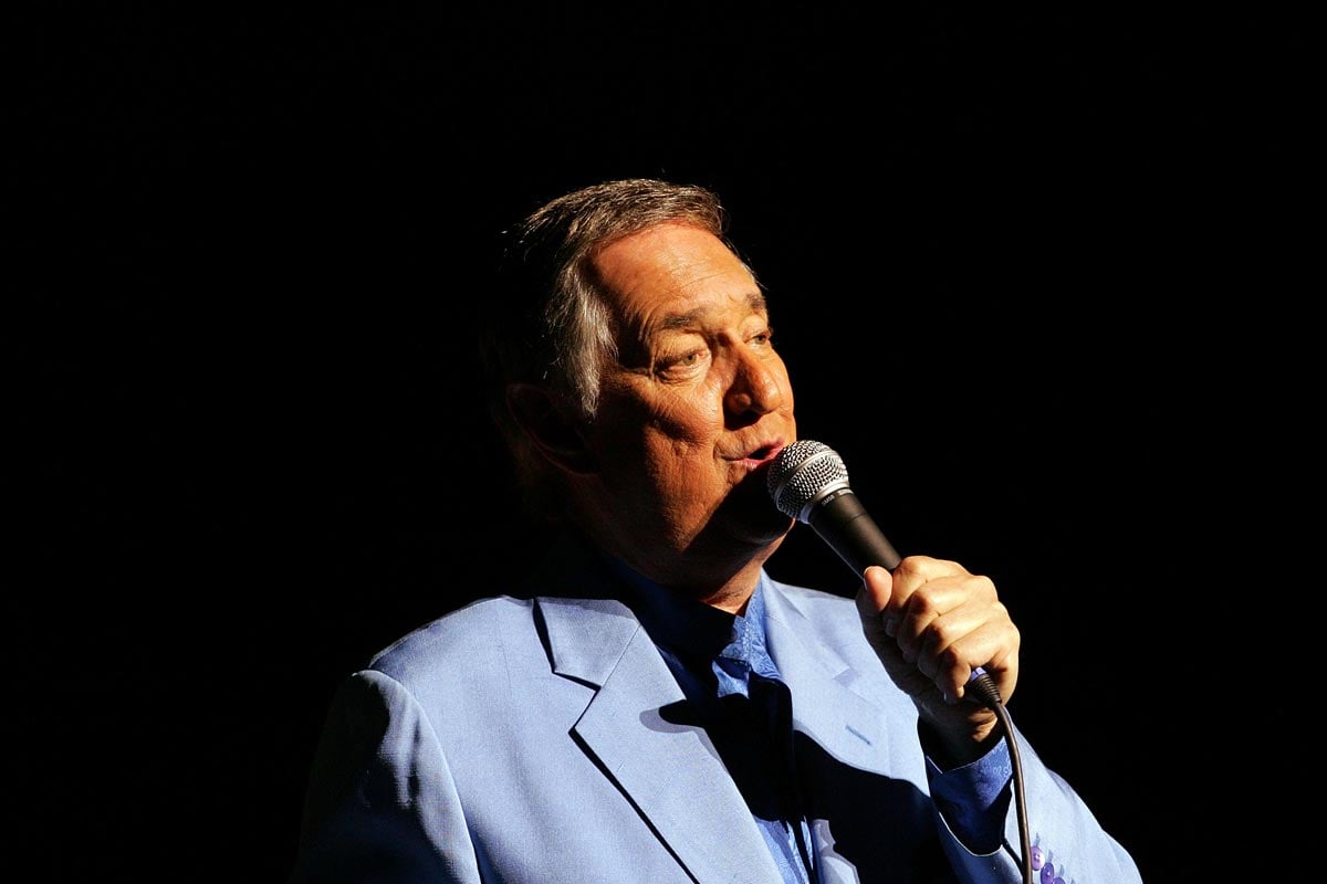 Neil Sedaka performing with the Sydney Symphony Orchestra on stage at the Sydney Opera House
