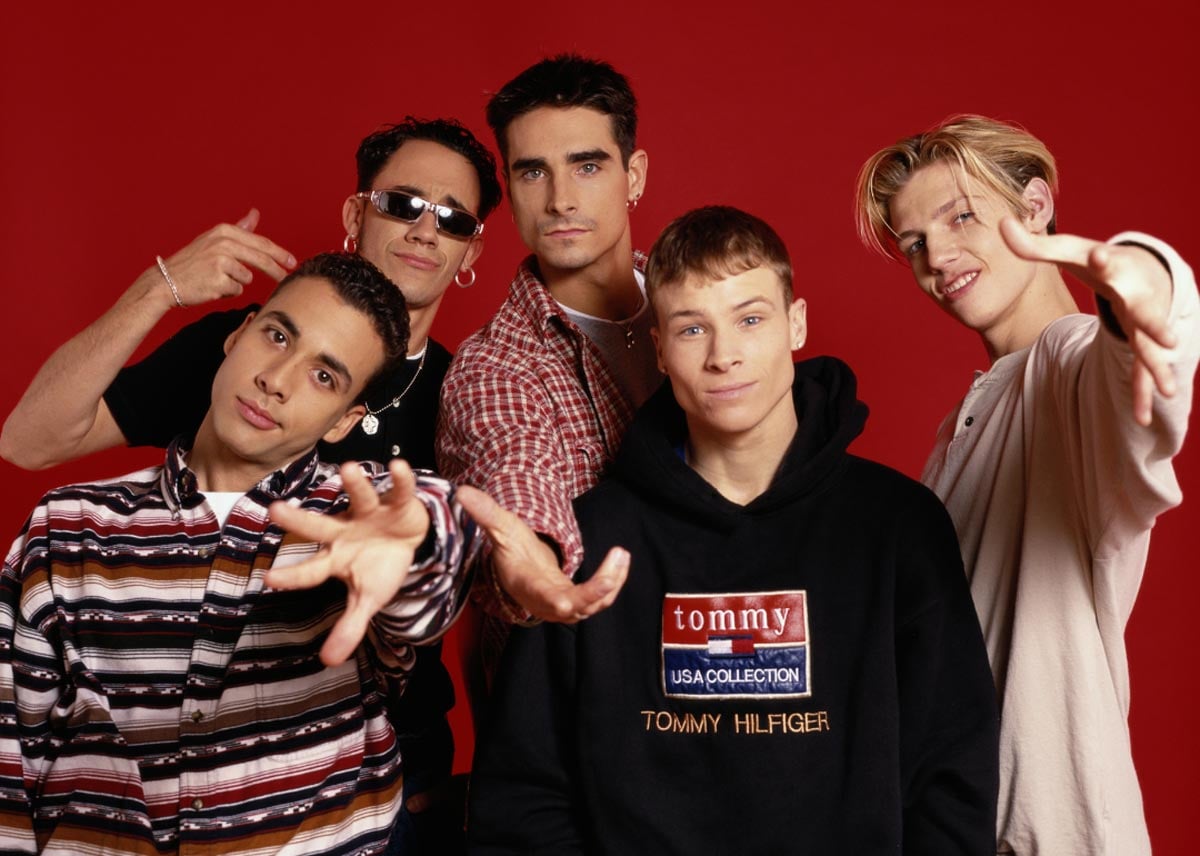 An early press photo of the Backstreet Boys