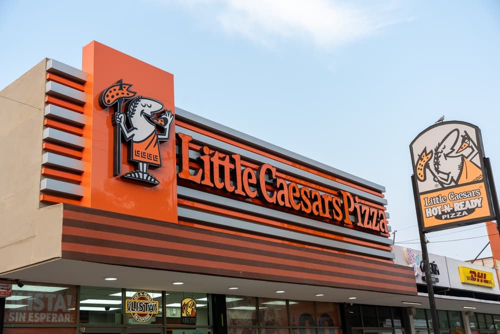  Little Caesars is a carry-out chain featuring pizza and crazy bread.