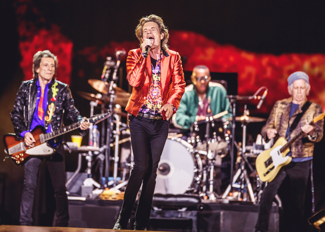 Ronnie Wood, Mick Jagger, Steve Jordan and Keith Richards performing in 2022.