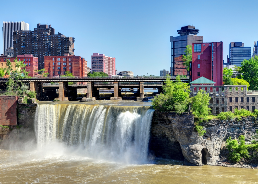 Rochester falls and skyline.