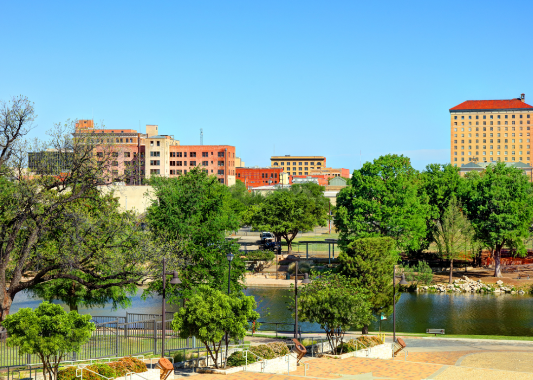 Buildings on the river in downtown San Angelo.