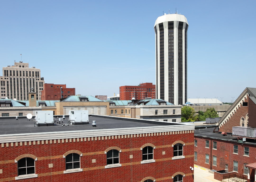Looking over the tops of buildings in Springfield.