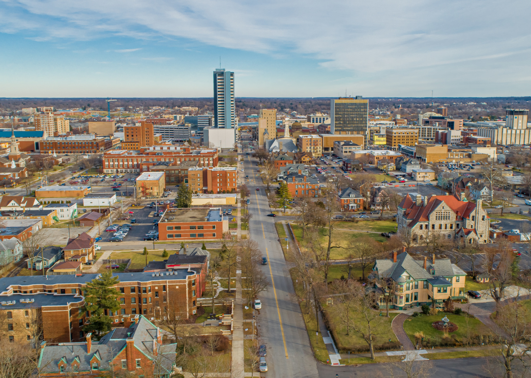 An aerial view of South Bend.