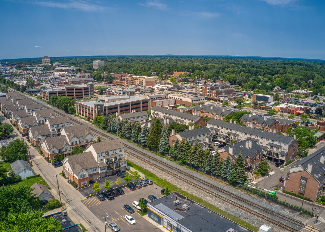 An aerial view of Dearborn.