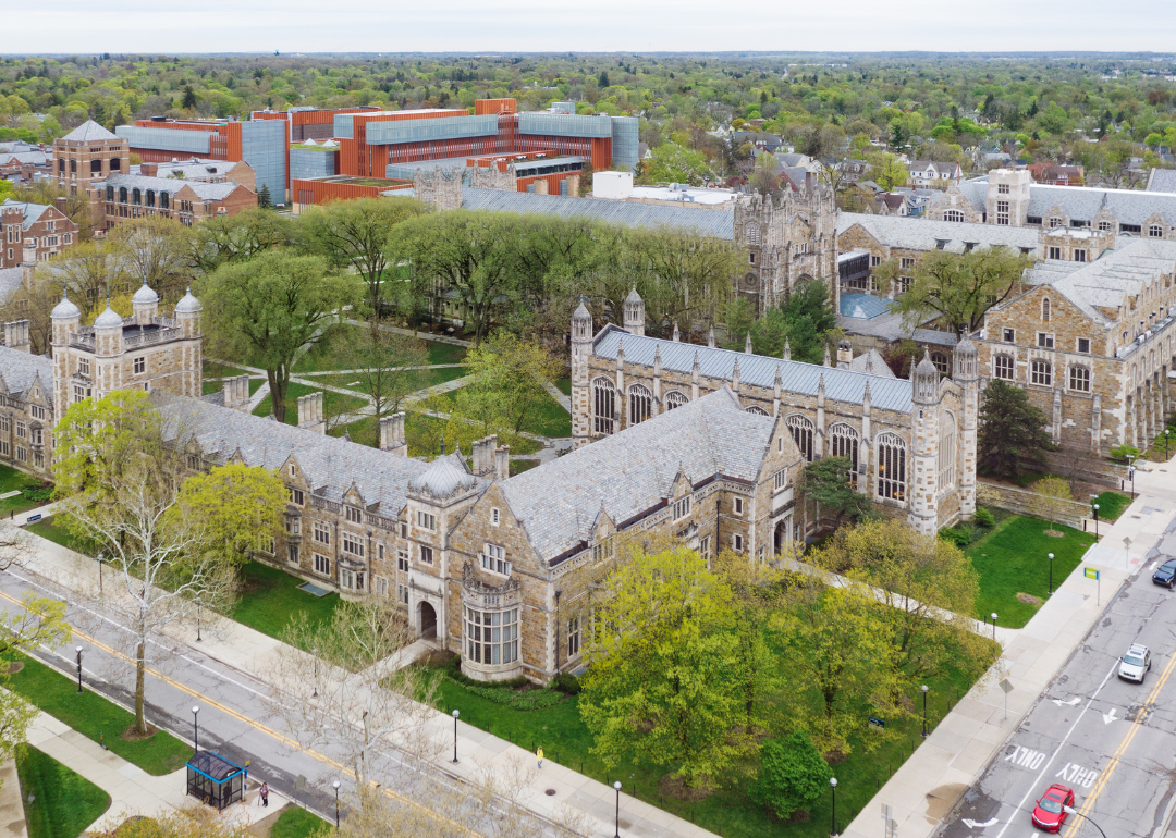 An aerial view of University of Michigan.