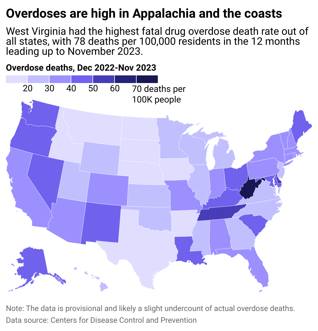 Which states have the worst substance abuse problems?