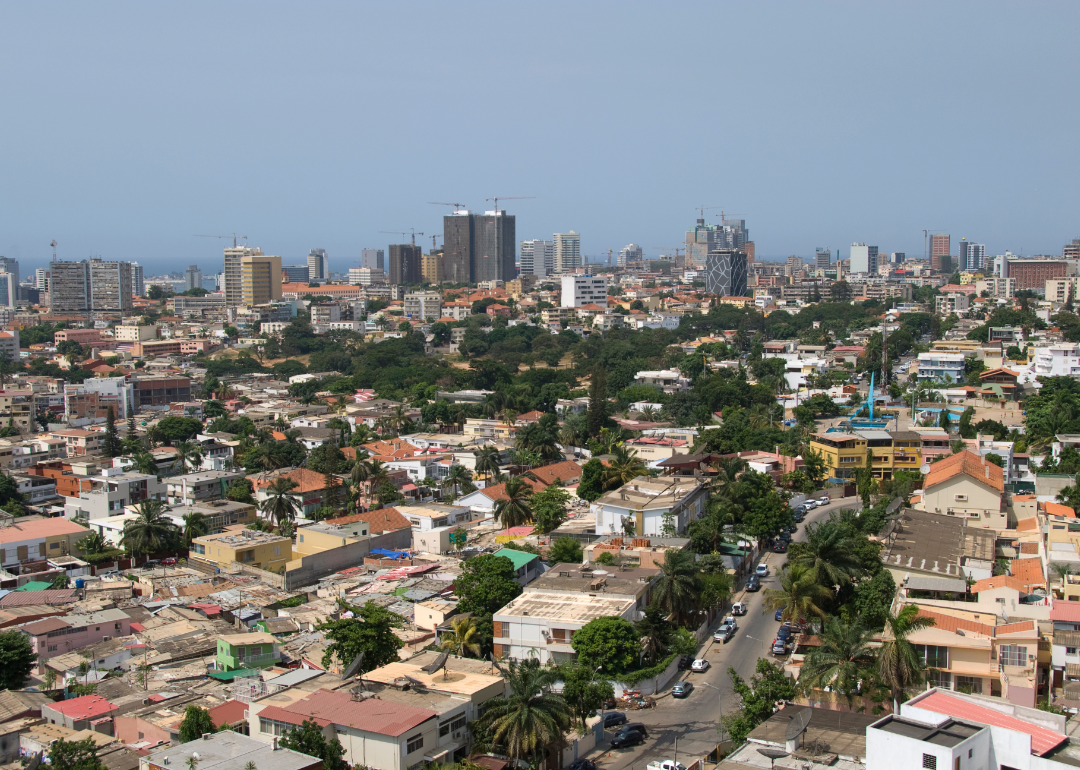 A distant view of the Luanda skyline.