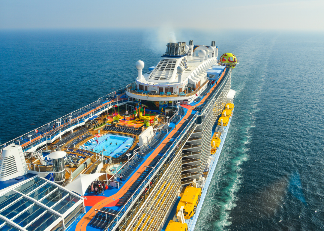 Spectrum of the Seas by Royal Caribbean on a sunny day in Shanghai, China.