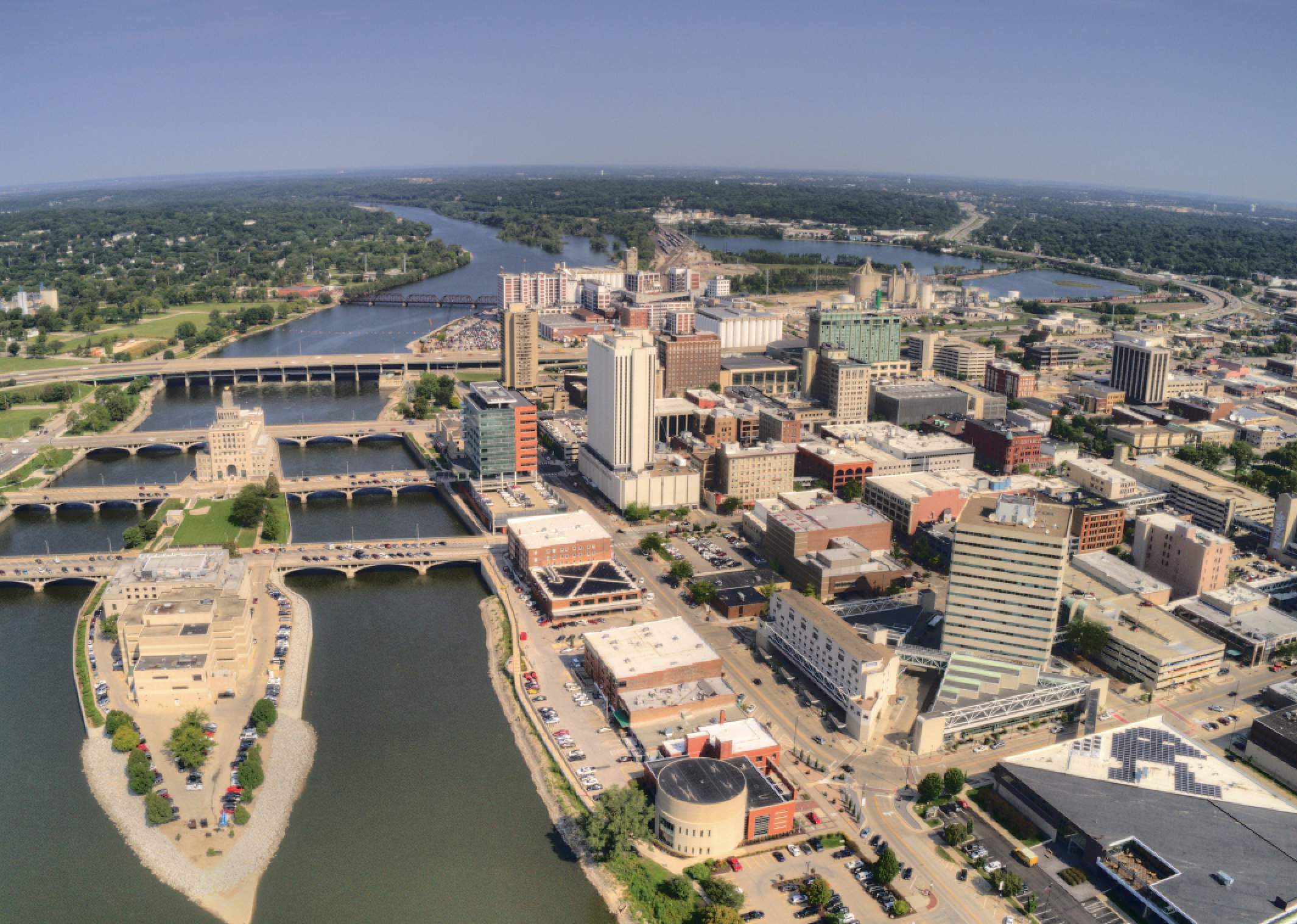 An aerial view of Cedar Rapids.