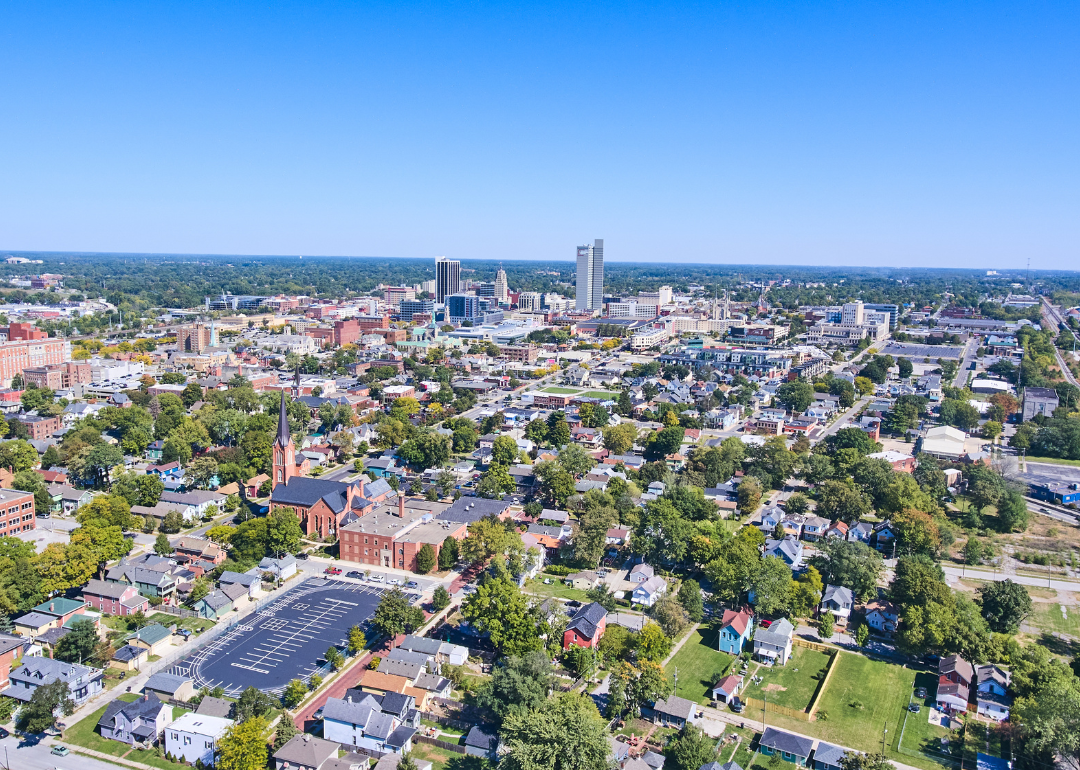 An aerial view of Fort Wayne.